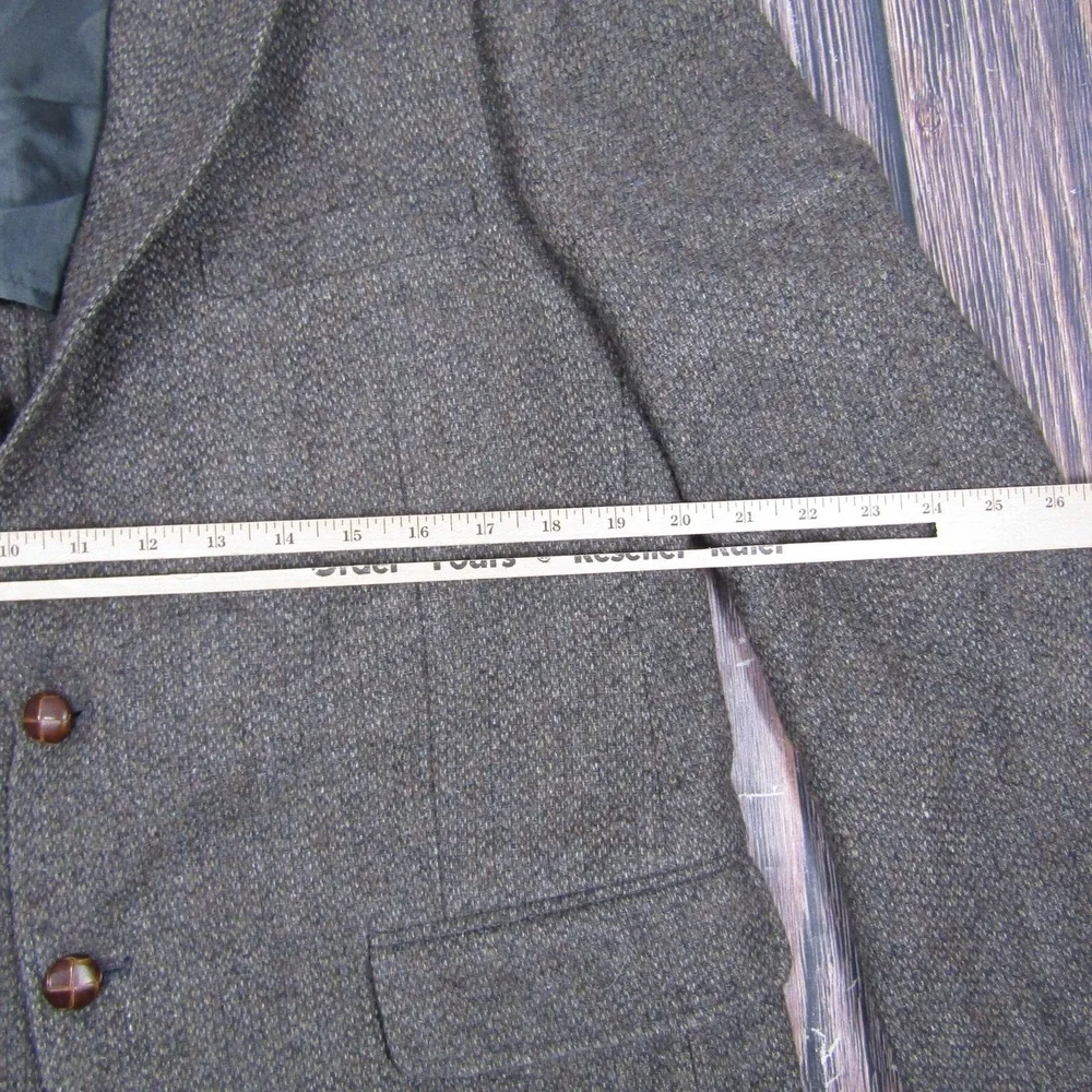 Austin Manor Mens 42 Brown Wool Herringbone Tweed Sport Coat Blazer 2 Button